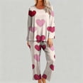thumbnail image 6 of FDGIU Women's Valentine's Day Pajama Set - Long Sleeve Heart Print Top & Casual Pants Soft 2 Piece Sleepwear, 6 of 6
