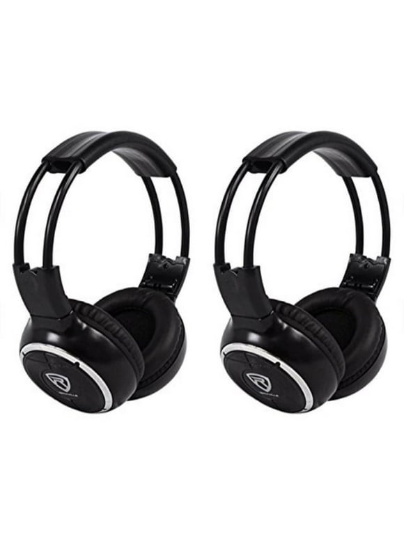 (2) rockville rfh3 wireless infrared ir car headphones for any car monitor