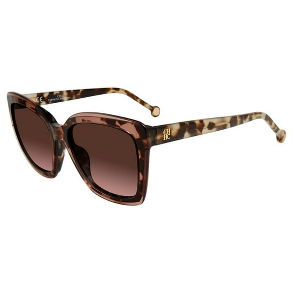Carolina Herrera Brown Gradient Pink Semi-Cat-Eye Ladies Sunglasses SHE788-01GQ-55