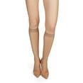 thumbnail image 4 of MeMoi Women's Crystal-Sheer Silky-Smooth 12-Denier Fashion Knee Highs - Womens - Female, Q, Nude, 4 of 9