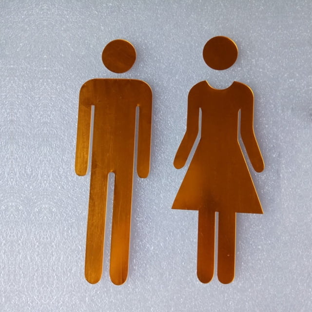 Lefu 1 Pair Self-adhesive Acrylic Men&Woman WC Door Sign Washroom Signage Sticker