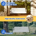 thumbnail image 4 of Ktaxon 5FT Wooden Porch Swing, 800LB Capacity White Hanging Bench for Garden (Stand Not Included), 4 of 9