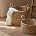thumbnail image 5 of XKHHLH Seagrass Woven Storage Basket with Handles, Natural Handwoven Round Organizer Basket for Blankets, Toys, Towels, Laundry and Fireplace Wood Home Decor, 5 of 6