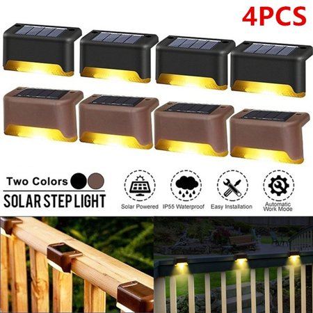 

4pcs solar outdoor deck lights garden walkway lights