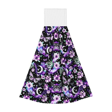 

Bixox Pink purple rainbow flower butterfly Print Hand Towels for Bathroom Kitchen Fingertip Towel Fast Drying Washcloth for Bathroom Kitchen Home Decor