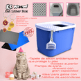 thumbnail image 3 of Caja de arena para Gatos KE WOOW Arenero grande con entrada superior color Azul, 3 of 7