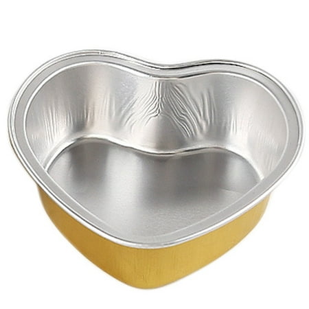 

50Pcs Net Baking Mold Mousse Cake Pudding Cup Dessert Box Heart Shape Baking-Resistant Aluminum Foil Cup