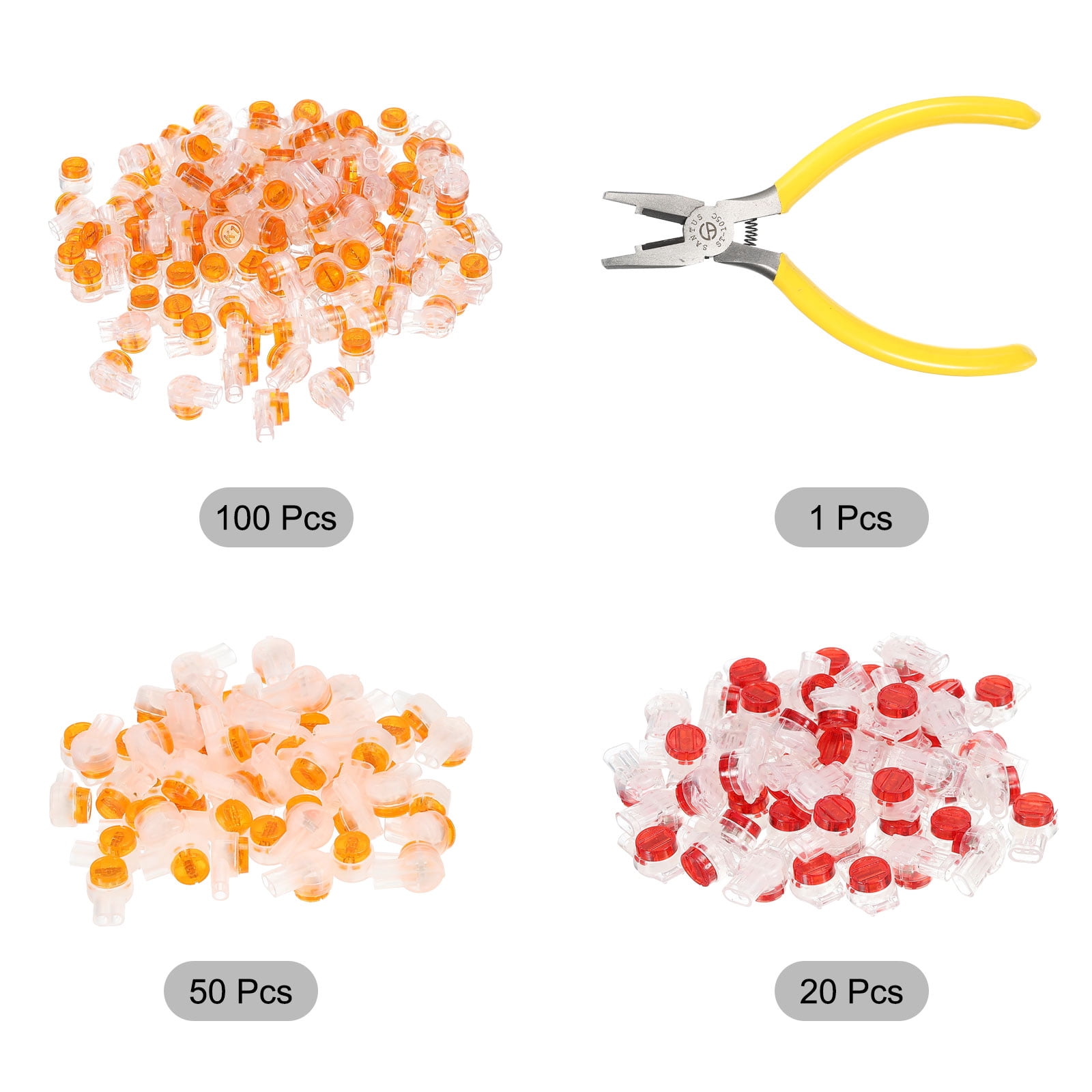 Lot 221 Connecteurs De Fils Avec Pince à Sertir UY/K1 UY2/K2 UR/K3 UR2/K3 UG/K5 - Kit Complet Électricien