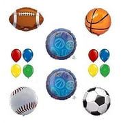 Happy Birthday 14 Piece Sport Theme Baller Baseball Basketball Soccer Football Party Balloons Decoration Kit