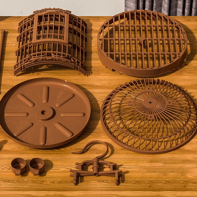 WEUVEB Jaula Para Pájaros Marrón Con Vintage Y Fácil Transporte Para Exteriores