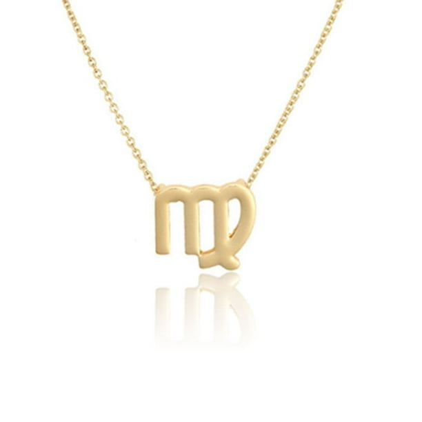 Sonducket Ins Twelve Zodiac Sign Retro Constelaciones Tema Zodiaco Collar Ins Charm Cómodo colgante a prueba de herrumbre Virgo oro Type3 NO3