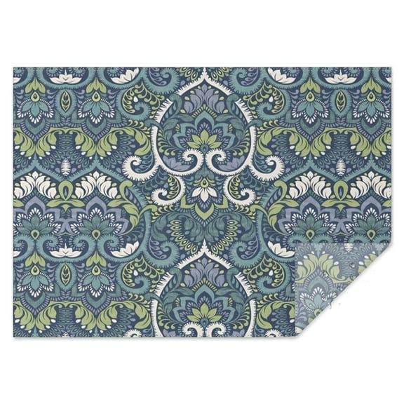 Boho Bohemia Flower Rectangle Tablecloth 60"x84",Waterproof Polyester Rectangle Table Cloth, Wipeable Spillproof Polyester Tablecloth for Dining, Camping, Indoor and Outdoor