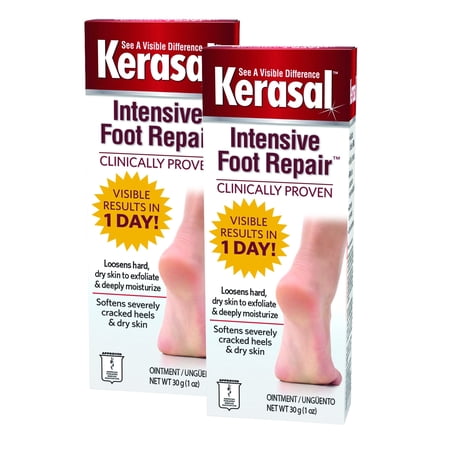 Kerasal Intensive Foot Repair Cracked Skin Healing Ointment, 1oz, 2-Pack