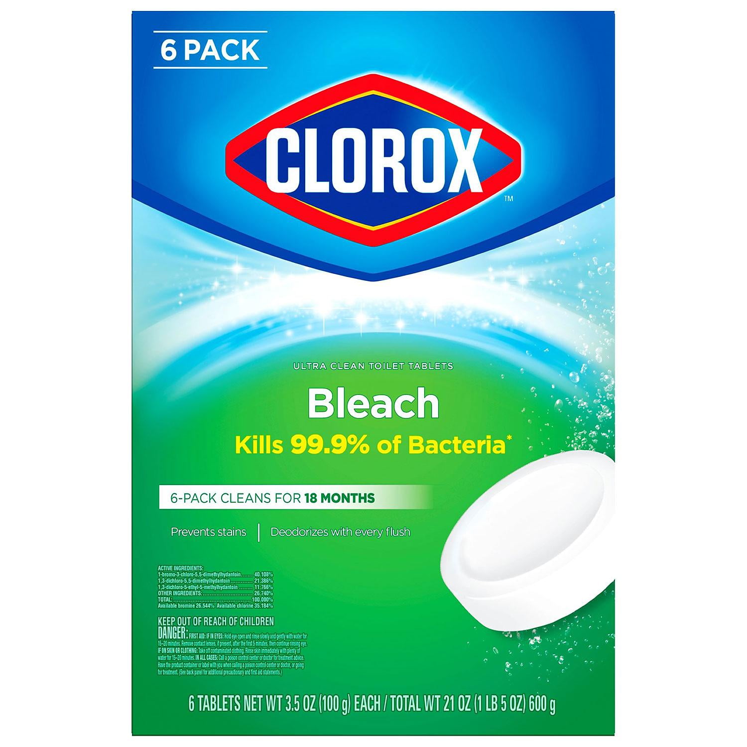 Clorox Automatic Toilet Bowl Cleaner Tablets with Bleach (6 ct
