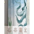 thumbnail image 6 of Ocean Blue Sheer Curtains for Living Room Bedroom, Octopus Starfish Compass Seagrass Coral Coastal Light Filtering Sheer Curtains, Rod Pocket Voile Window Drapes, 2 Panels Set 54"x 45", 6 of 7