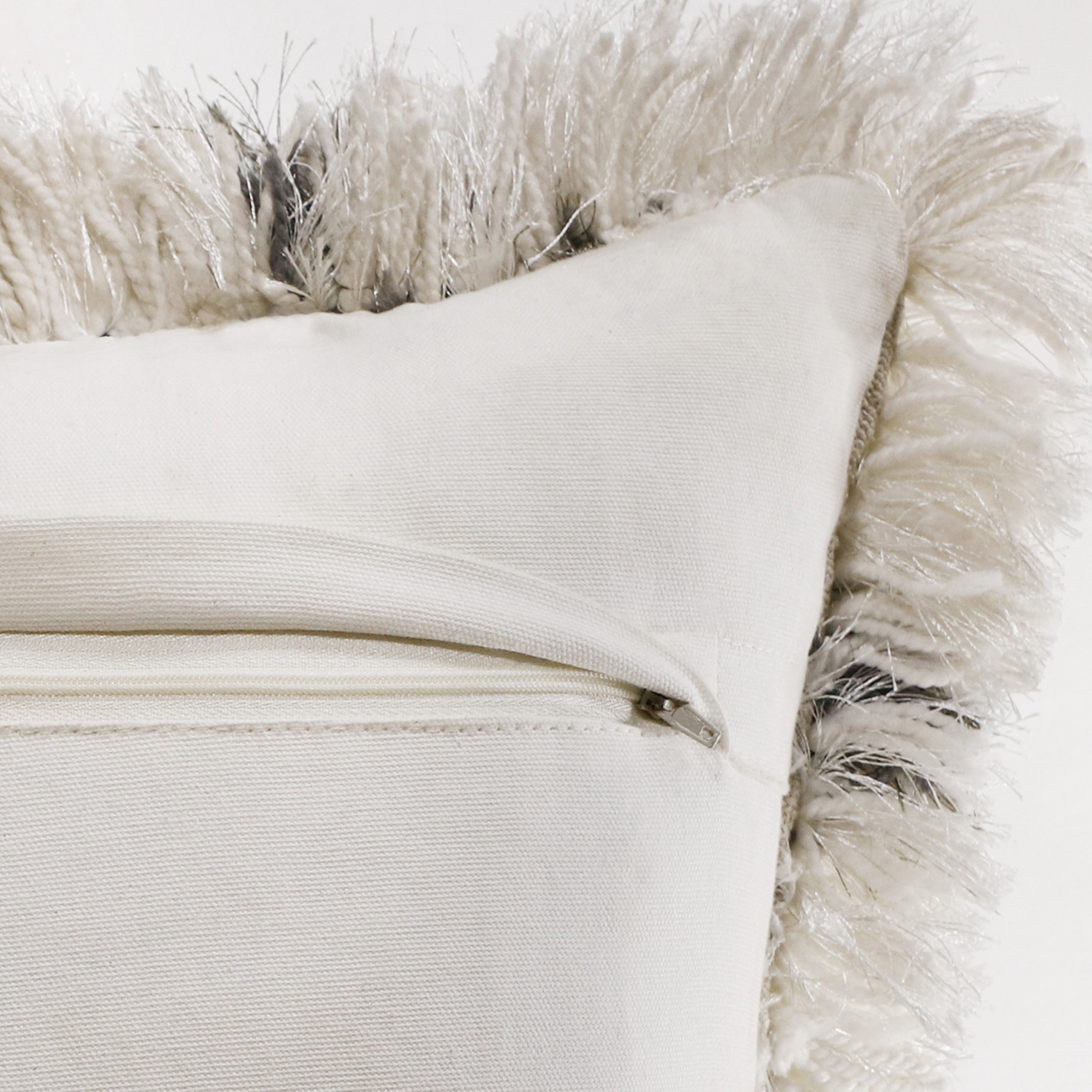 LR Home Soft Shag Diamond Criss Cross Throw Pillow