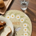 thumbnail image 3 of Bees Round 13 Inch Placemats Set of 2, Daisy Flowers Spring Summer Honey Floral Leaf Plant HeatResistant Non Slip Place Mats for Dining Table, Wipeable Braided Kitchen Table Mats for Housewarming, 3 of 9