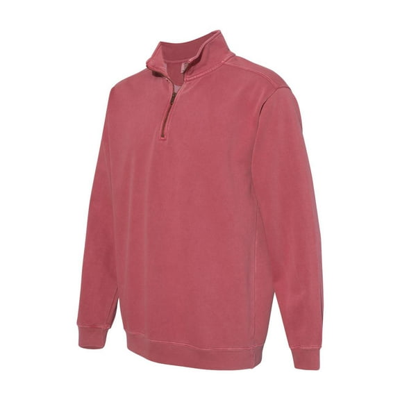 Comfort Colors - Garment-Dyed Quarter Zip Sweatshirt - 1580 - Crimson - Size: 2XL