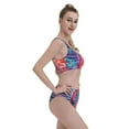 thumbnail image 2 of Kdxio Digital Flamingo Vibrant Art for Womens High Waisted Bikini Top Sports Style Two Piece Bathing Suits, 2 of 5
