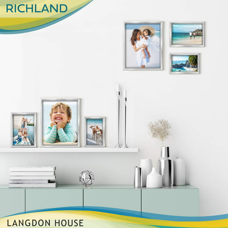 Langdon House 11x14 Almond White Picture Frame w/ Mat for 8x10 Photo,  Contemporary Style, 1 Pack, Richland Collection (US Company) 