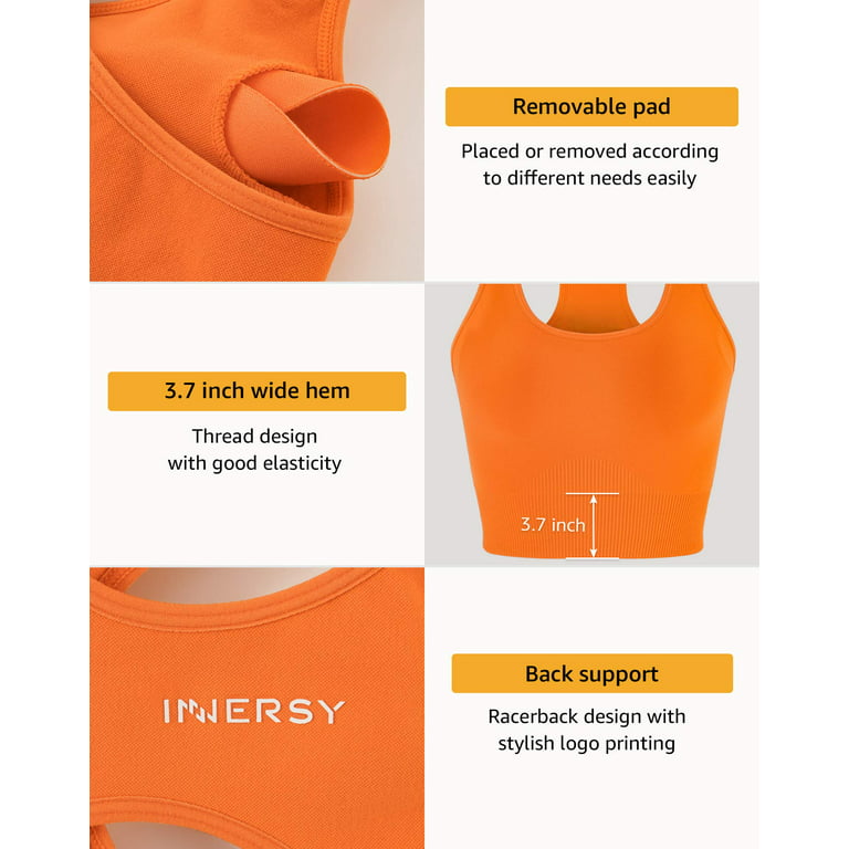 Stylish Orange Sports Bra for Medium Impact Workouts