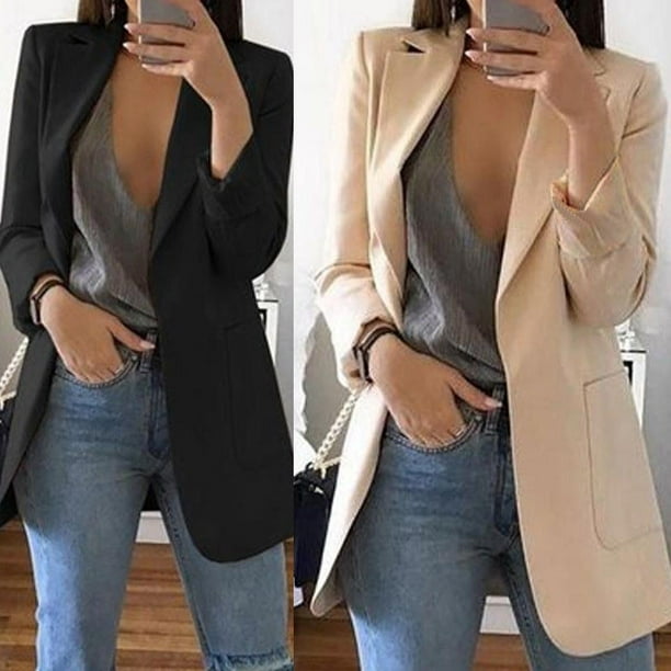 Nituyy - Womens Collar Suit Thin Jacket Coat Ladies coat - Walmart.com ...