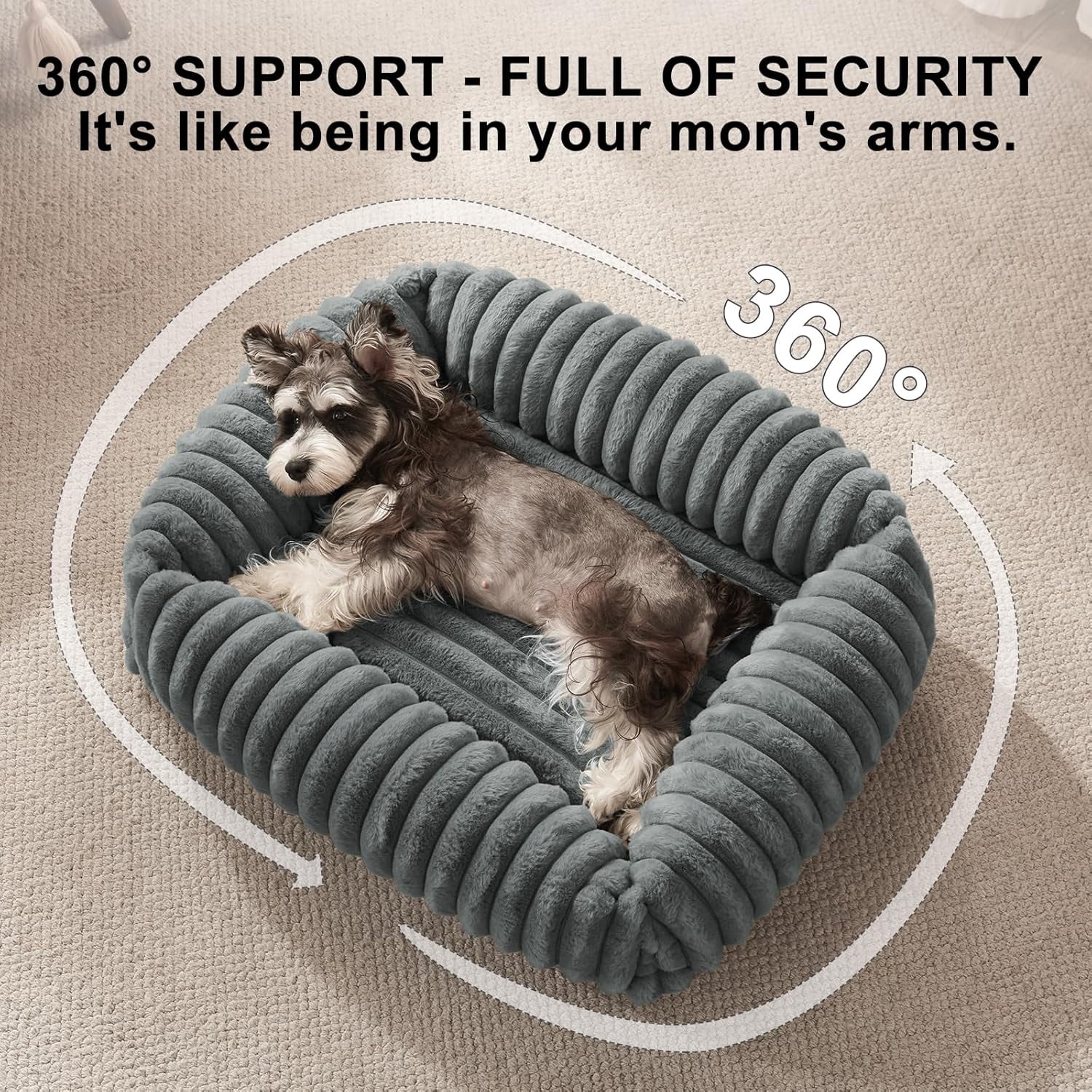 Medium Dog Beds for Medium Dogs Washable, Orthopedic Dog Bed, Rectangle Warming Soft Calming Sleeping Puppy Bed Durable Pet Bed with Anti-Slip Bottom