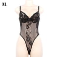 thumbnail image 1 of Lencería sexy para mujer, diseño de malla de encaje, mono con tirantes y hueco, negro, XL Advancent XX000148-11, 1 of 7