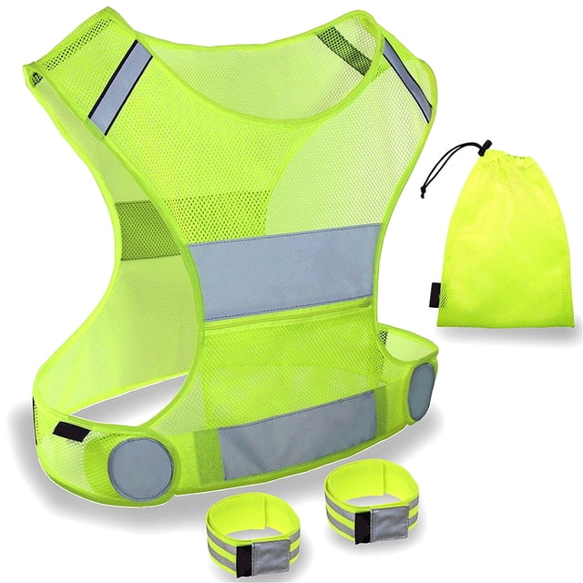 Reflective Vest, Breathable Fluorescent Yellow High Visibility Keep Cool Mesh Vest For Cycling For Night Use