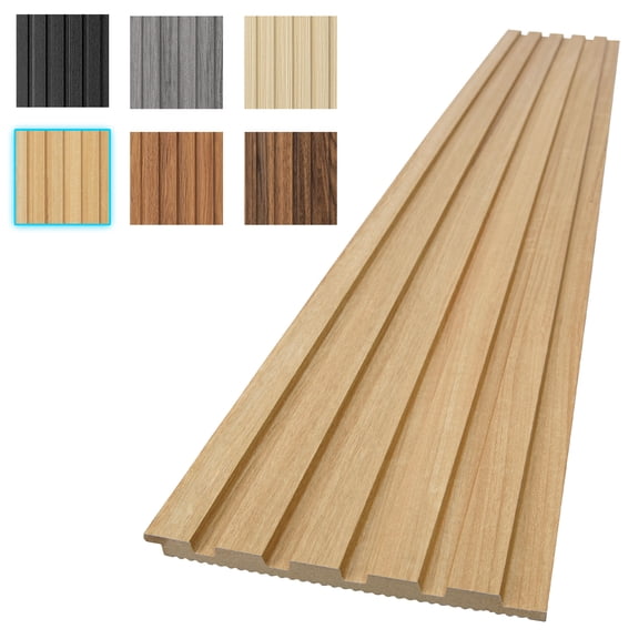 6PCS 94.49'' x 7.44'' MDF Slat Wall Paneling for Interior Decor and Ceiling Decoration, 3D Wood Decorative Wall Panels,Boxwood