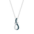 thumbnail image 1 of Dazzlingrock Collection 0.20 Carat (ctw) Round Blue & White Diamond Abstract Infinity Twist Pendant for Women 1/5 CT in 18K White Gold, 1 of 1