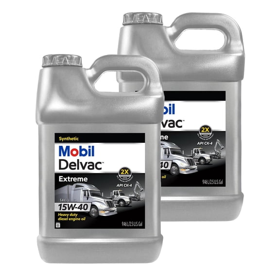 Mobil 1 Delvac Extreme Outstanding Excellent Wear Protection Motor Oil 15W-40, 2.5 Gallon ("Pack"2)
