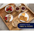 thumbnail image 3 of Comfify 22" Square Acacia Wood Ottoman Tray with Handles – Large Serving Tray for Coffee Table, Food, Drinks & Home Decor – Brown, 3 of 7