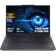 thumbnail image 1 of Lenovo ThinkPad E14 Gen 6 14" AI PC Business Laptop – Intel Core Ultra 7 155H, 16GB DDR5, 512GB SSD, WUXGA (1920x1200) IPS Display, Intel Arc Graphics, Windows 11 Pro, Wi-Fi 6E, 1 of 10