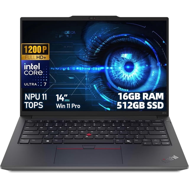 Lenovo ThinkPad E14 Gen 6 14" AI PC Business Laptop – Intel Core Ultra 7 155H, 16GB DDR5, 512GB SSD, WUXGA (1920x1200) IPS Display, Intel Arc Graphics, Windows 11 Pro, Wi-Fi 6E