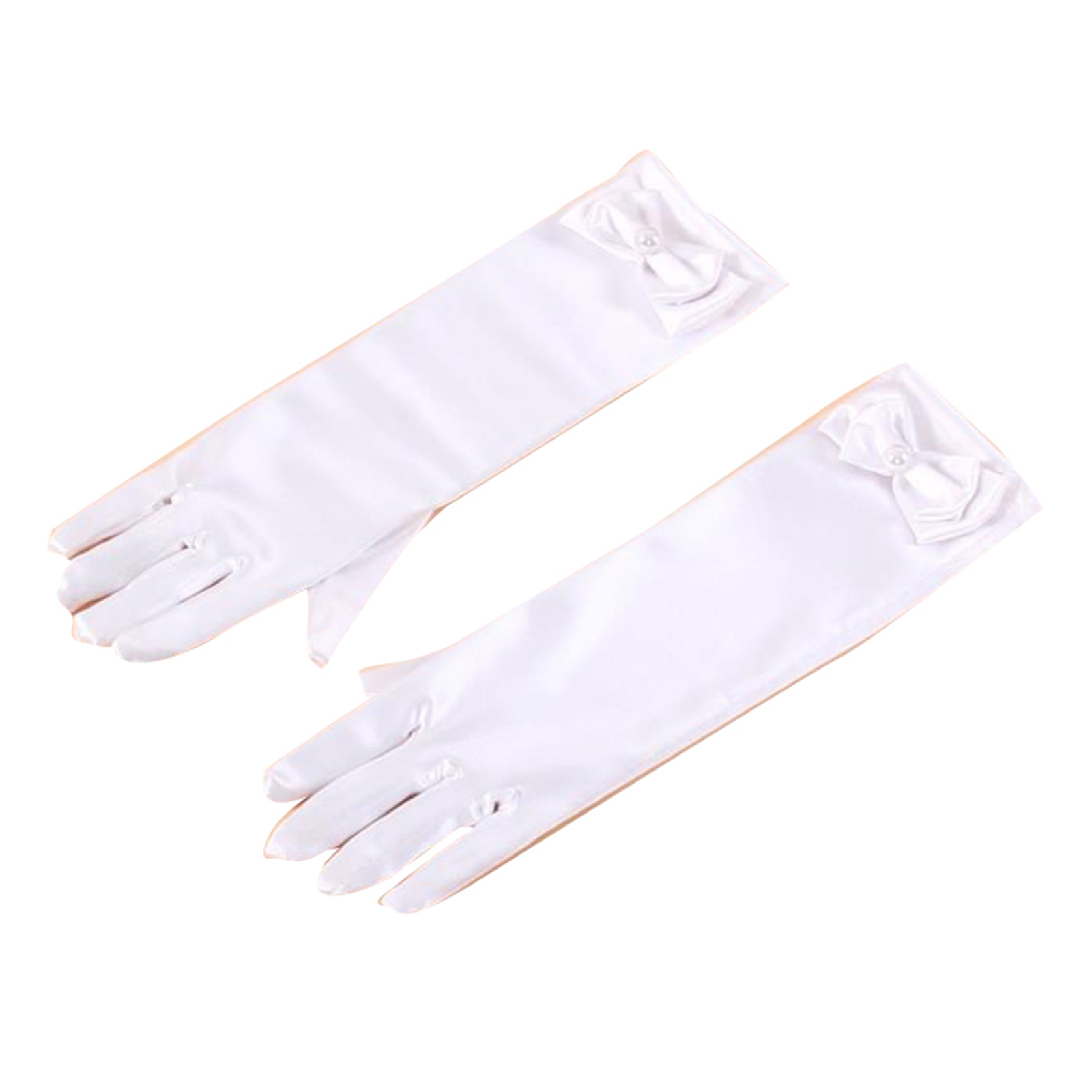 Alexsix Girls Princess Dress Up Bows Kids Size Formal Gloves Satin