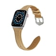 thumbnail image 6 of Bands Compatible with Apple Watch Band 38mm 40mm 41mm, Argyle Engraved Genuine Leather Wristband Starp for iWatch SE SE2 Series 9 8 7 6 5 4 3 2 1 Women Men,Khaki, 6 of 8