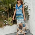 thumbnail image 3 of Beach Seashell Starfish Pattern Design Sleeveless Dress Summer Clothes for Women Women's Clothing 2025, 3 of 7