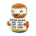 thumbnail image 2 of Mini Emotional Support Crochet with Positive Cards,, Inspirational Positive Crochet Gifts, Positive Energy Expression Package Wool Knitting Emotional Inspirational Card Ornaments, 2 of 6