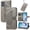Gray, variant on Allytechgroup for Motorola Moto G (2025) Flip Wallet Case, Luxury PU Leather [Butterfly & Flower Embossed] Built-in Card Slots & Cash Pocket, Shockproof Wrist Strap Case, Black