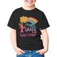 thumbnail image 3 of Glisme Toddler Girls Back To School Tees Letter Print Short Sleeve Crew Neck Fall Breathable Girls T-Shirt Size 3-4 Years Black, 3 of 7