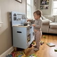 thumbnail image 2 of TLSUNNY Toddlers Wooden Kitchen Playset, with Utensils, Oven & Sink, Pretend Play Gift for Boys/Girls, 2 of 8