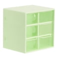 thumbnail image 1 of Unique Bargains Mini Desk Storage, Plastic Clear Makeup Cosmetics Desk Organizer with 6 Drawers, Green, 1 of 5