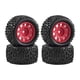 thumbnail image 3 of Ruedas y neumáticos para coche RC 1/18, repuestos resistentes, caucho plástico de alto rendimiento Rojo, 3 of 9