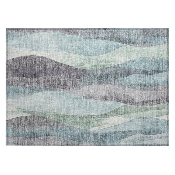 Dalyn Rugs Machine Washable Indoor/Outdoor Chantille Teal 1'8" x 2'6" Rug