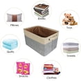 thumbnail image 2 of Grey Fabric Organizational Baskets, Foldable Design With Super Strong Rope Handle For Your Home Office Dormitory Attic Storage Needs (Brown, 3-Piece), 2 of 8