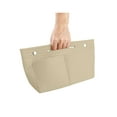 thumbnail image 4 of LAVA Portable Purse Organizer Insert for Handbags Felt Tote Bag Organizer Insert with Handle Makeup Cosmetic Storage Pouch Khaki, 4 of 10