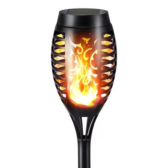 6-Pack Flickering Flame Solar Torch Lights, Waterproof Outdoor LED Lamps for Garden Path Lawn Decor