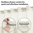 thumbnail image 3 of Americanflat 72x75 Ivory Hookless Waffle Pattern Shower Curtain - Water-Resistant Long Shower Curtain with Sheer Panel, Snap-In Liner, and Grommets, 3 of 8