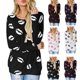 thumbnail image 4 of Camiseta mujer Qarigey Impreso Manga Larga Cuello Sudadera Jersey Rojo XXL, 4 of 6